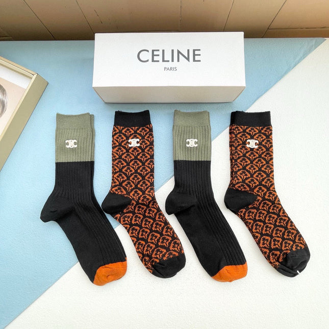 CELINE 26S CREW SOCKS 527749 (1 BOX)