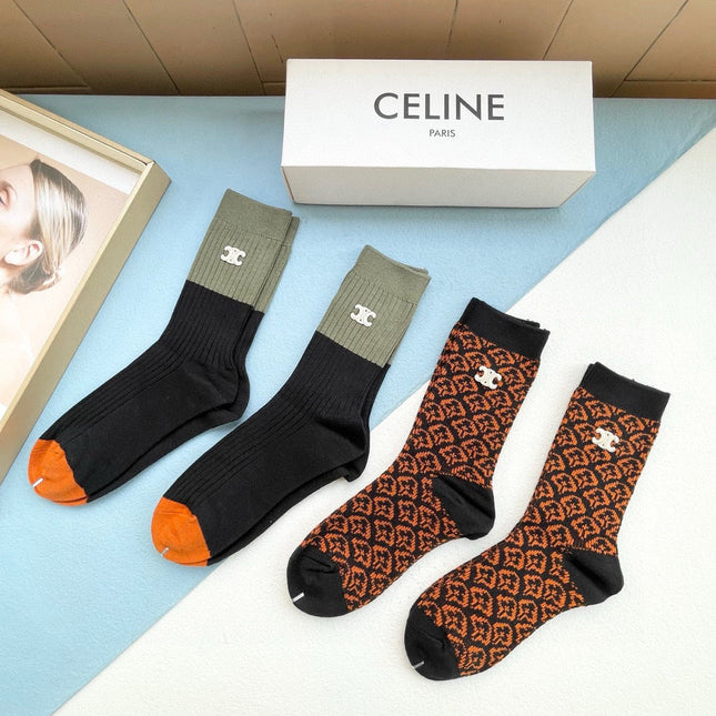 CELINE 26S CREW SOCKS 527749 (1 BOX)