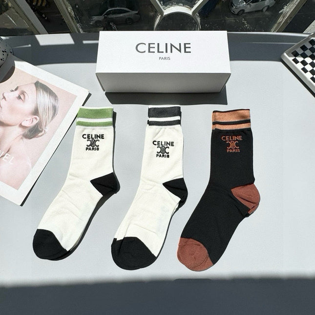 CELINE 26S CREW SOCKS 567893 (1 BOX)