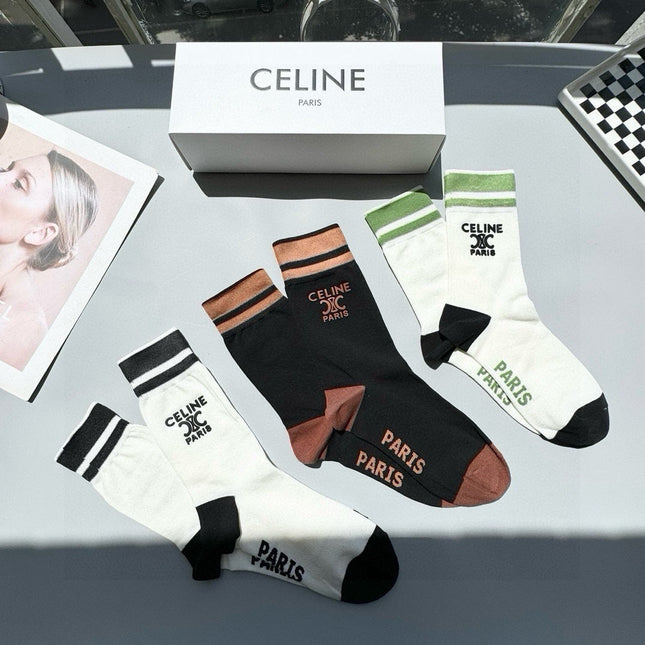 CELINE 26S CREW SOCKS 567893 (1 BOX)