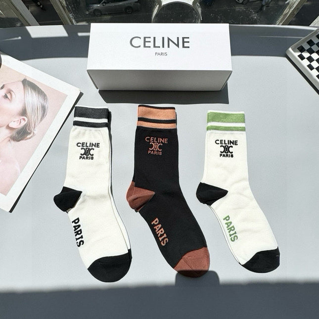 CELINE 26S CREW SOCKS 567893 (1 BOX)