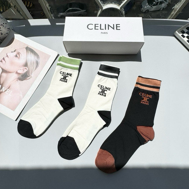 CELINE 26S CREW SOCKS 567893 (1 BOX)