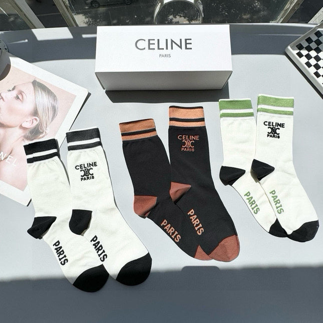CELINE 26S CREW SOCKS 567893 (1 BOX)