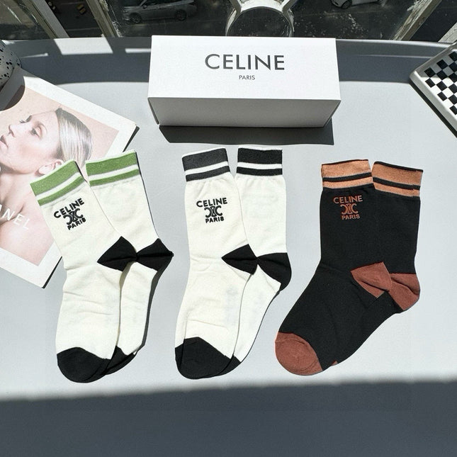 CELINE 26S CREW SOCKS 567893 (1 BOX)