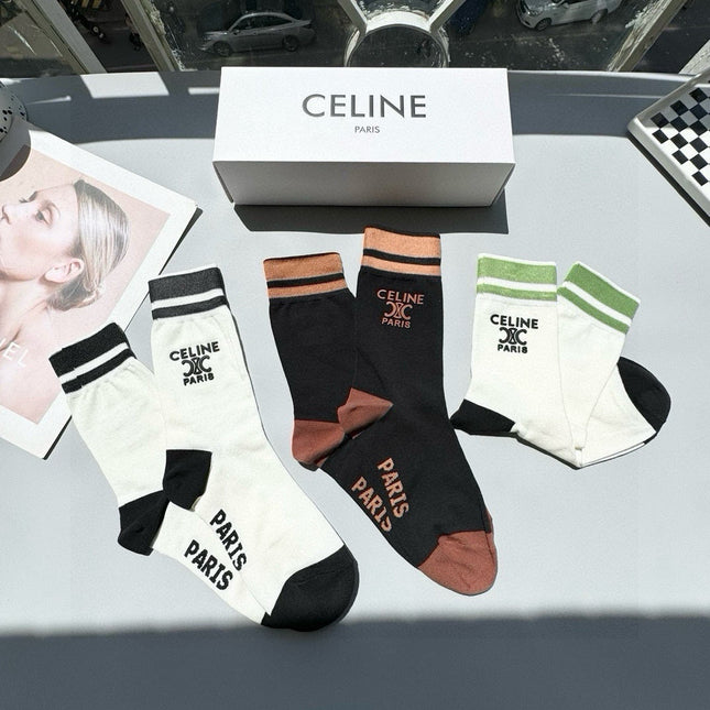 CELINE 26S CREW SOCKS 567893 (1 BOX)