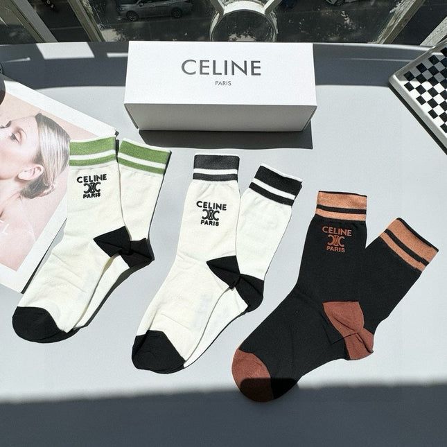 CELINE 26S CREW SOCKS 567893 (1 BOX)