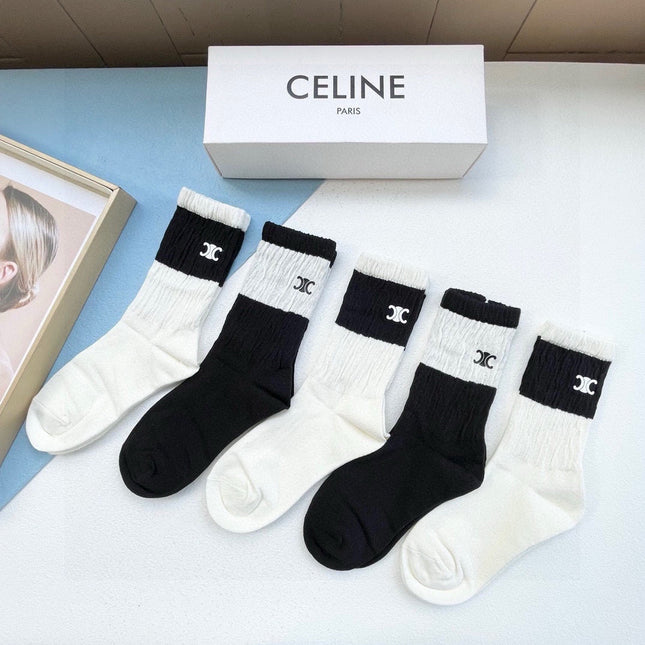 CELINE 26S CREW SOCKS 567905 (1 BOX)