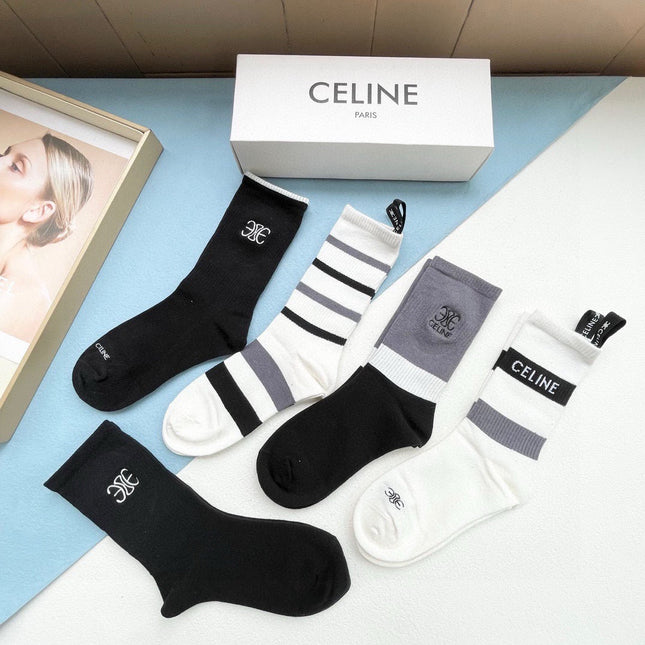 CELINE 26S CREW SOCKS 900979 (1 BOX)