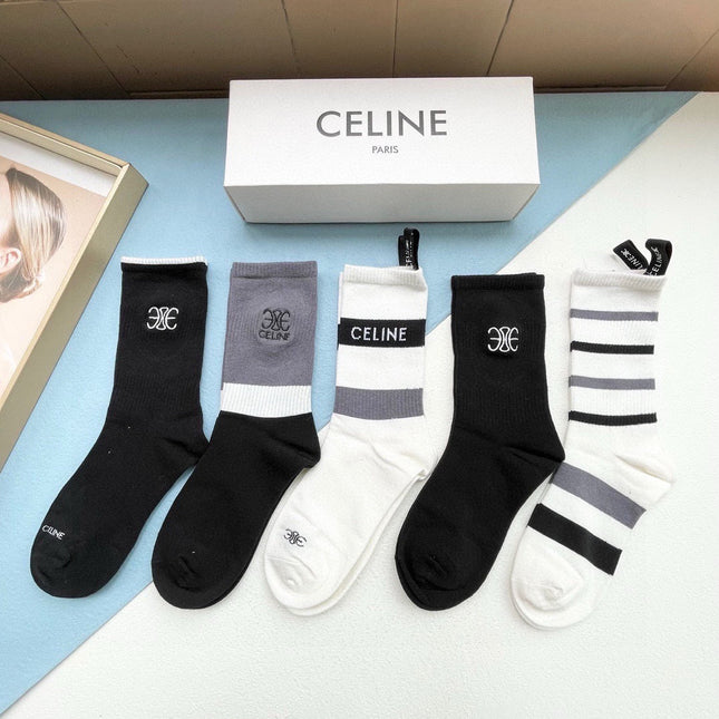 CELINE 26S CREW SOCKS 900979 (1 BOX)