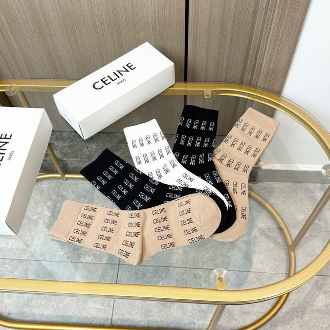 CELINE 26S CREW SOCKS 121788 (1 BOX)