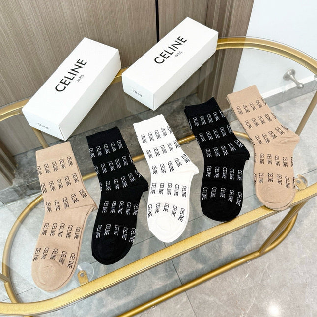 CELINE 26S CREW SOCKS 121788 (1 BOX)
