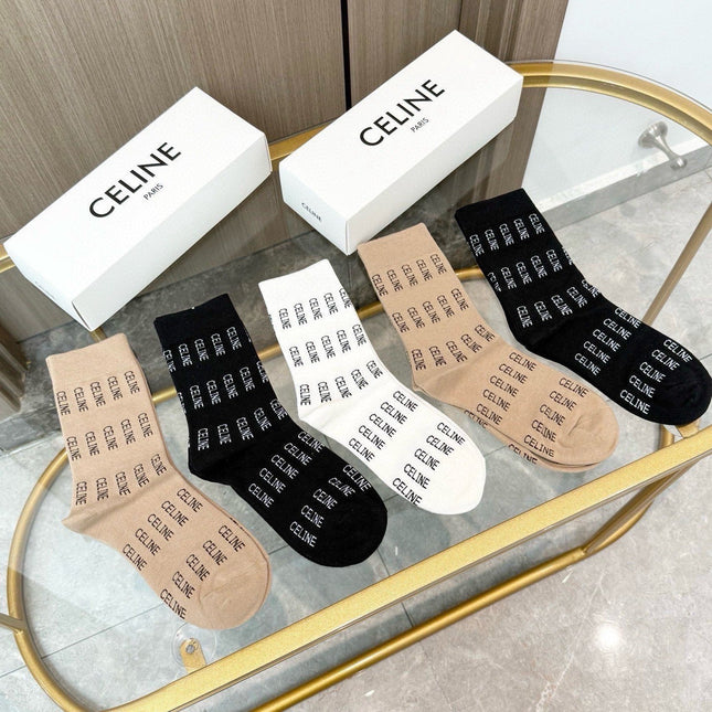 CELINE 26S CREW SOCKS 121788 (1 BOX)