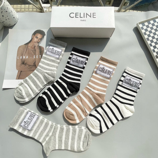 CELINE 26S CREW SOCKS 146445 (1 BOX)