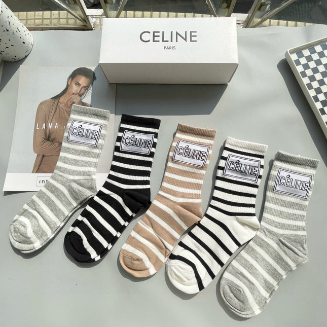 CELINE 26S CREW SOCKS 146445 (1 BOX)