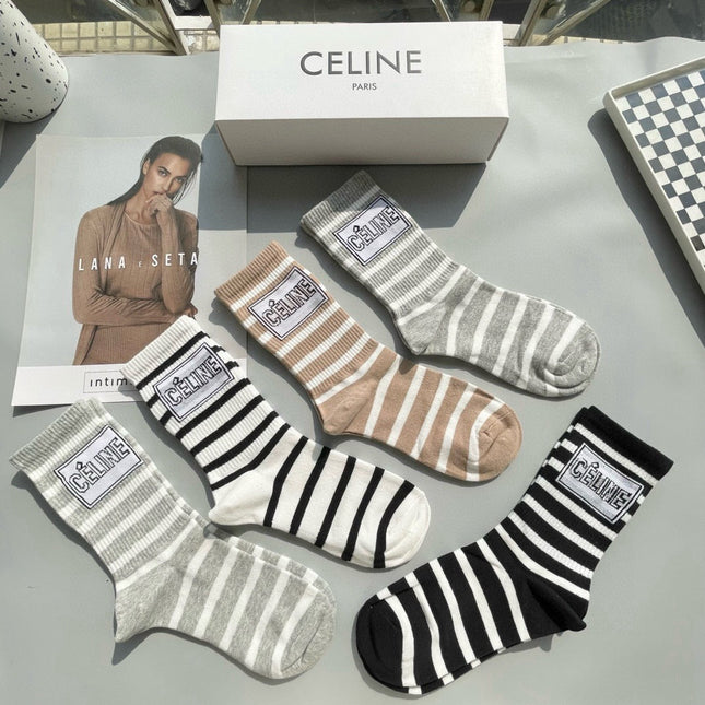 CELINE 26S CREW SOCKS 146445 (1 BOX)