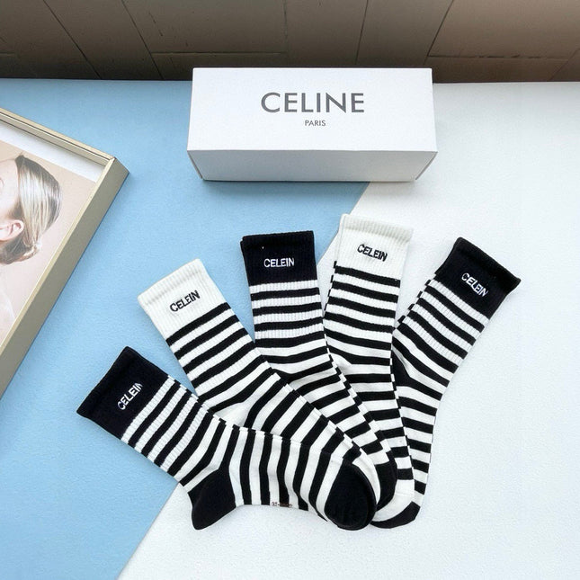 CELINE 26S CREW SOCKS 155643 (1 BOX)