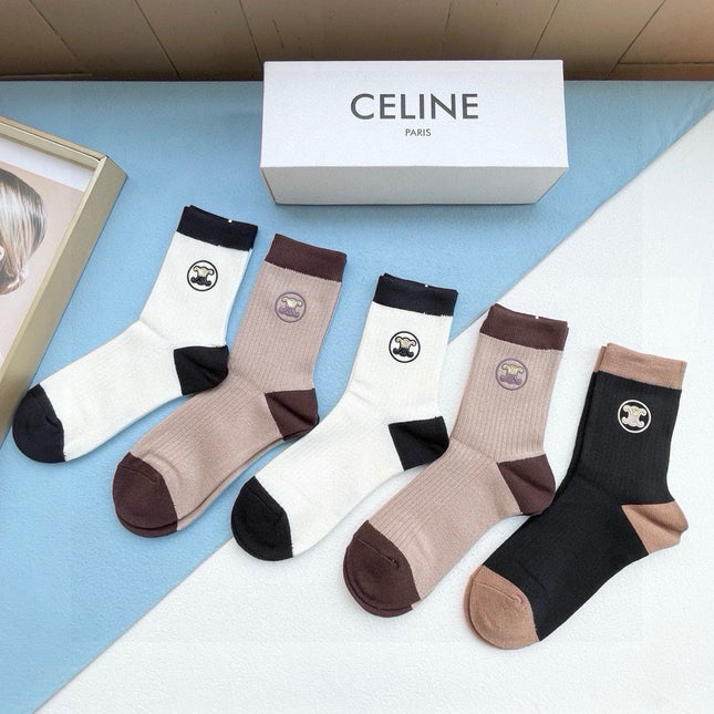 CELINE 26S CREW SOCKS 155644 (1 BOX)