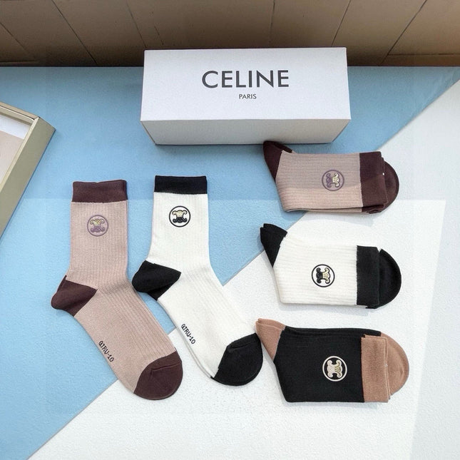 CELINE 26S CREW SOCKS 155644 (1 BOX)