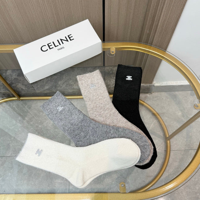 CELINE 26S CREW SOCKS 255128 (1 BOX)