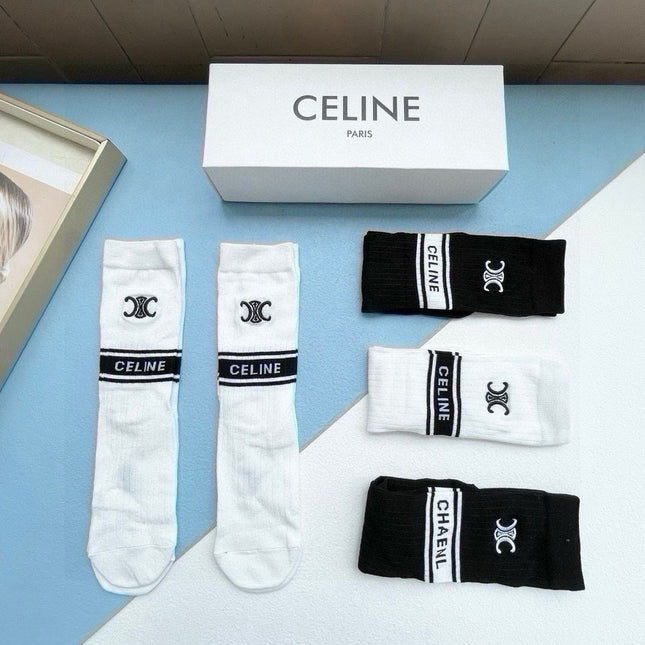 CELINE 26S CREW SOCKS 413909 (1 BOX)