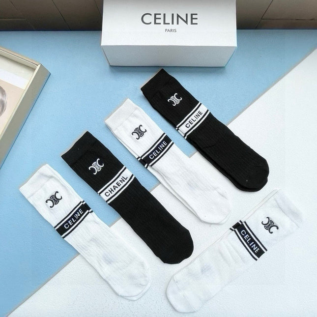 CELINE 26S CREW SOCKS 413909 (1 BOX)