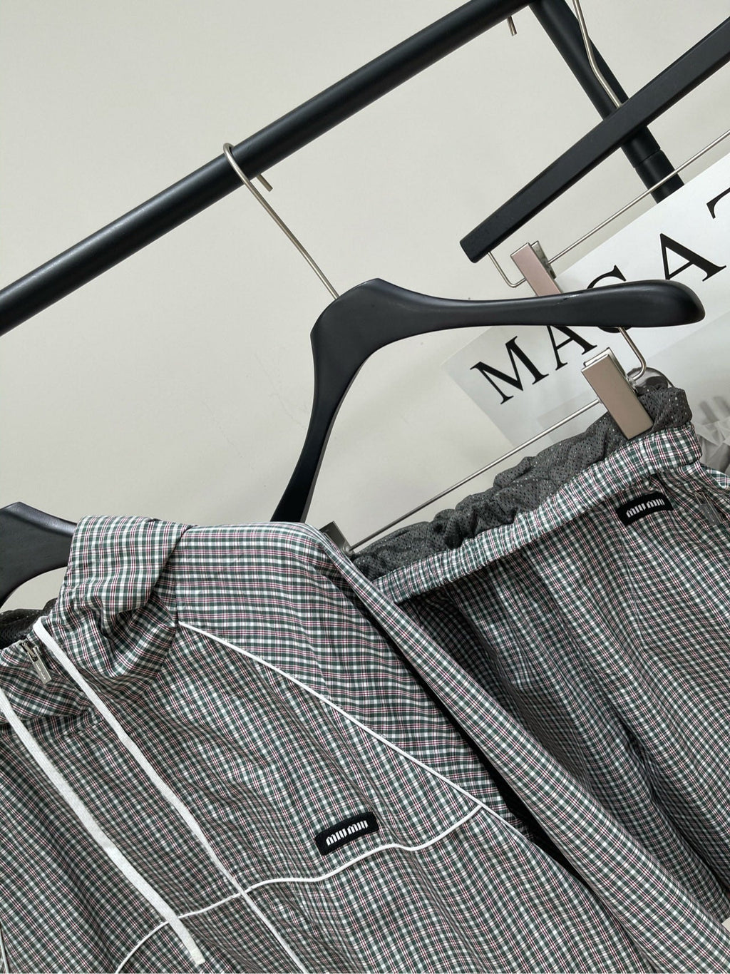 MIUMIU ACTIVEWEAR SET PLAID PATTERN 267917