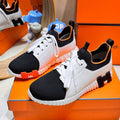 DEPART SLIP-ON SNEAKER IN WHITE MIX BLACK KNIT AND CALFSKIN