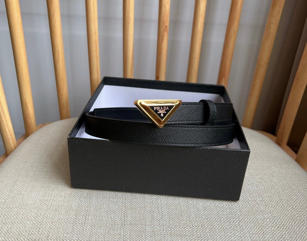 PRADA 25S BELT 20 MM IN BLACK CALFSKIN 571378