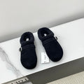 ALAIA 26S MULE IN BLACK SUEDE AND WOOL