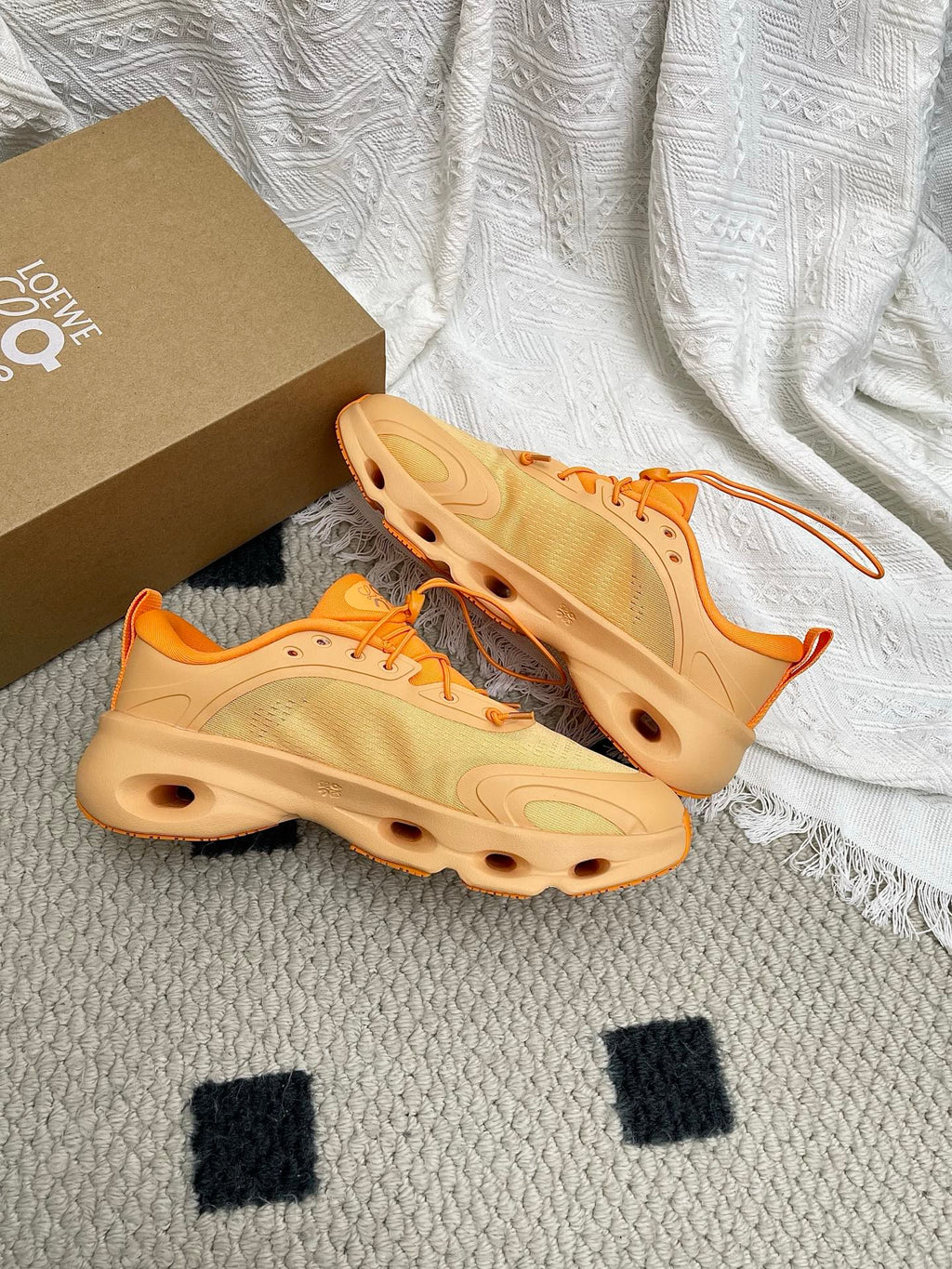 LOEWE 26S CLOUDSOLO SNEAKERS IN ORANGE RECYCLED POLYESTER