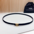 CC BELT 15 MM IN BLACK SUEDE WITH GOLD HARDWARE