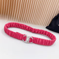 CC ELASTIC 30 MM  BELT IN RED PINK CALFSKIN WITH SILVER LOGO