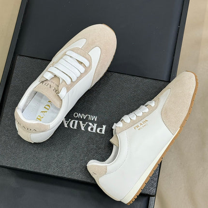 PRADA 25S SNEAKER IN WHITE MIX BEIGE SUEDE STYLE 5