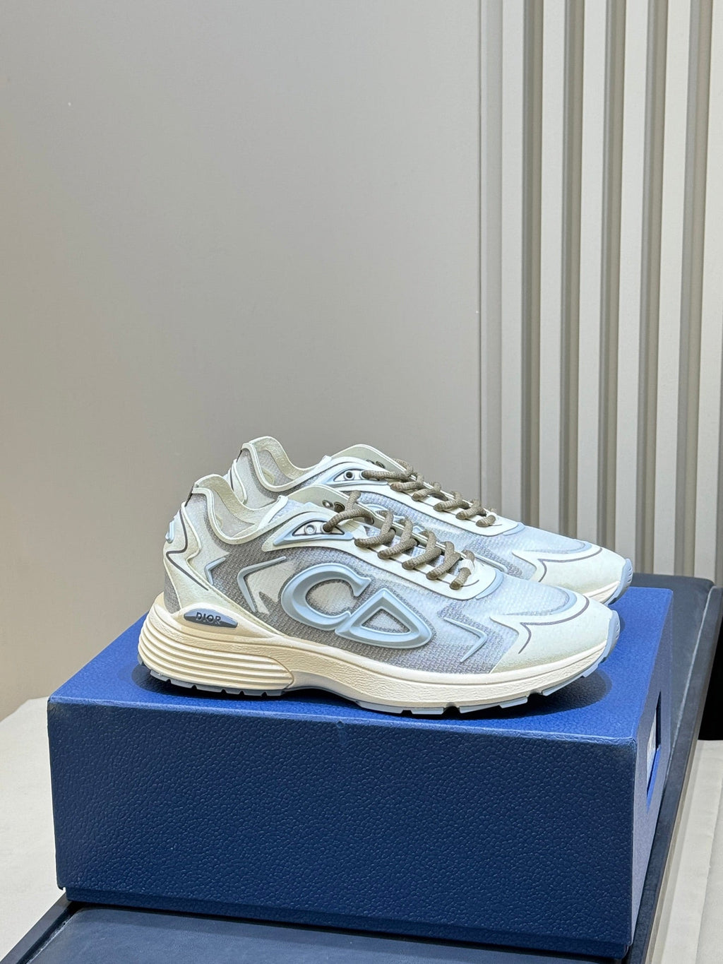DIOR 26S B30 COUNTDOWN TECH SNEAKER IN GRAY AND LIGHT BLUE TECHNICAL FABRIC AND SUEDE