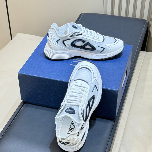 DIOR 26S B30 COUNTDOWN TECH SNEAKER IN WHITE TECHNICAL FABRIC AND SUEDE