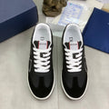 CD HOMME SNEAKERS BLACK CALFSKIN AND SUEDE