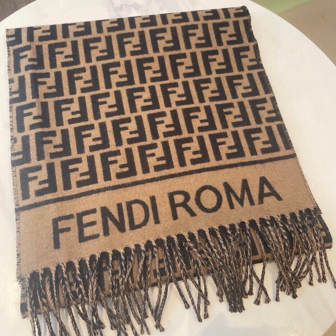 ROMA 190 FF SCRAF IN BROWN MIX BLACK WOOL AND CASHMERE