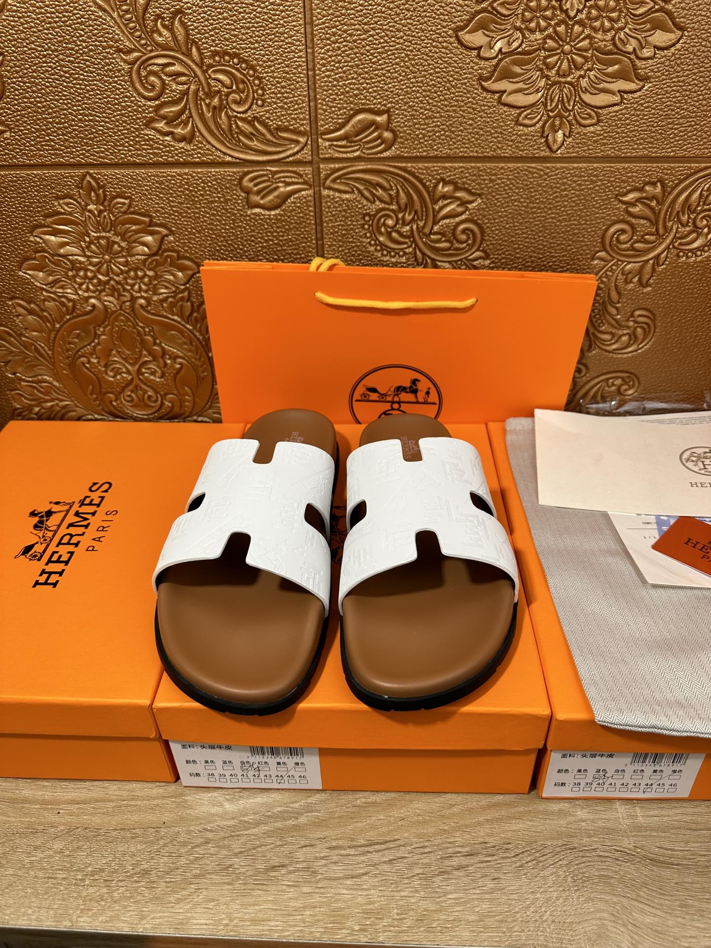 HM IZMIR SLIPPER WHITE CALFSKIN
