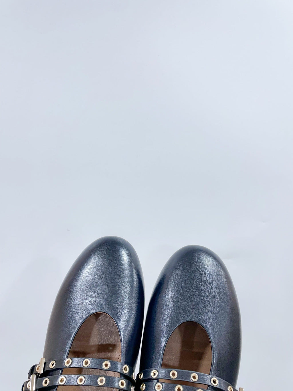 ALAIA MARY JANE SHOES IN BLACK LAMBSKIN WITH GOLD HARDWARE