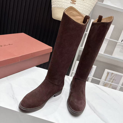 LP 26S KNEE-HIGH BOOTS IN DARK BROWN SUEDE