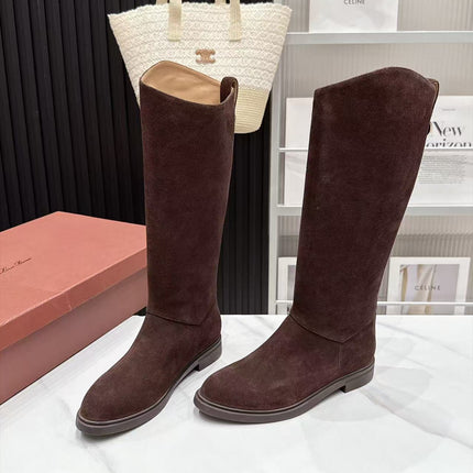 LP 26S KNEE-HIGH BOOTS IN DARK BROWN SUEDE