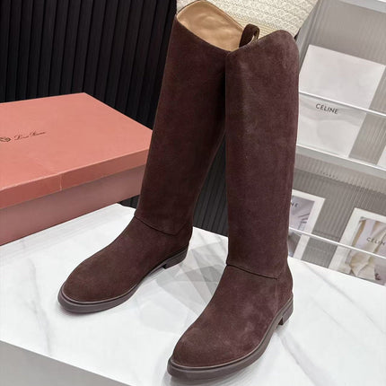 LP 26S KNEE-HIGH BOOTS IN DARK BROWN SUEDE