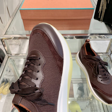 SNEAKER IN MAHOGANY RED CANVAS MIX SUEDE WITH LAMBSKIN