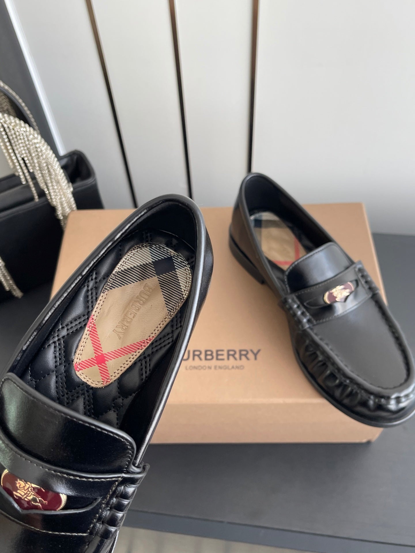 BURBERRY 26S LOAFERS IN BLACK CALFSKIN