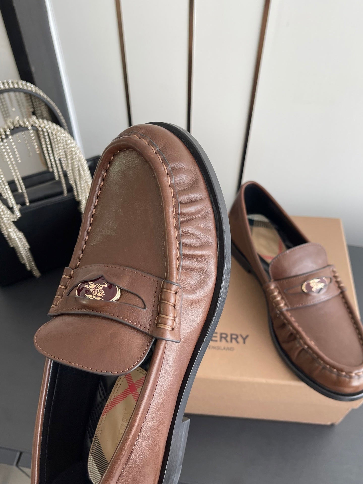BURBERRY 26S LOAFERS IN BROWN CALFSKIN