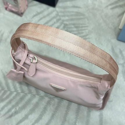 PRADA 26S HOBO HANDBAG 23 IN LIGHT PINK NYLON