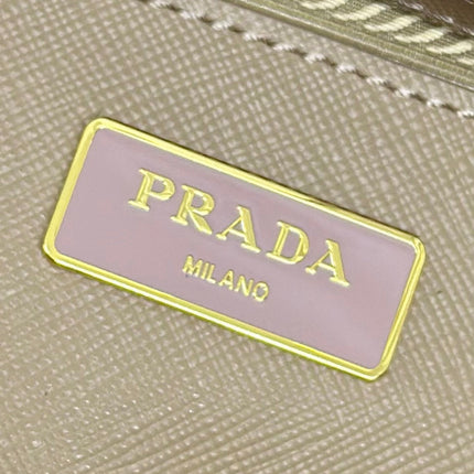 PRADA 26S HANDBAG 28 IN BEIGE SAFFIANO