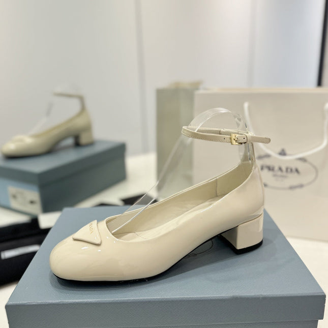 Pra Ballerina Pumps 40 White Patent Calfskin