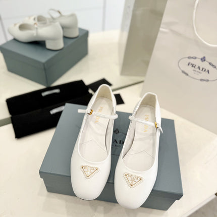 Pra Ballerina Pumps 40 White Lambskin
