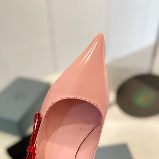 Pra Pump 45 Square Sole Pink Red Patent Leather